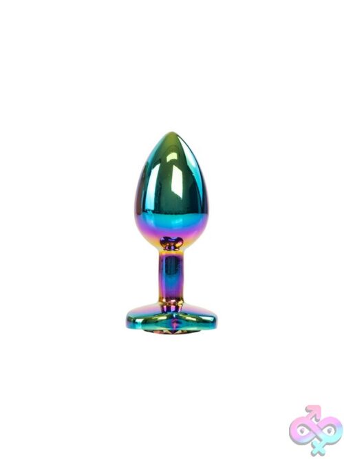 Iridescent Metal Anal Plug With Heart Base - Image 2