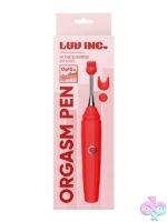 Slim red silicone vibrator pen with 10 modes by Luv Inc