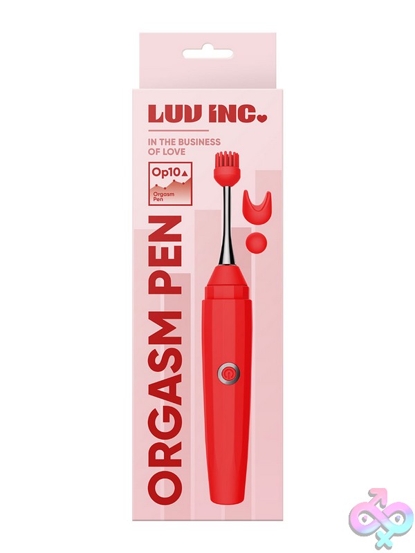 Discreet-Toys-Op10-Orgasm-Pen-Red-Nu-Ll-7215-06 Slim Red Silicone Vibrator Pen With 10 Modes By Luv Inc