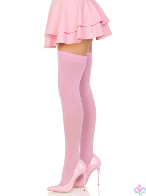 Opaque Nylon Thigh Highs - Image 3