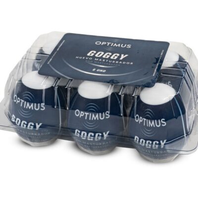 Clear TPE vibrating masturbator egg 6-pack with textured interior by Camtoyz