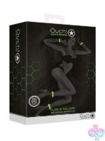 Glow-in-the-dark under-mattress bed bindings restraint kit in black with fluorescent green detailing by Shots Toys