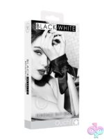 Black and white silky bondage ribbon in polyester by Shots Toys Ouch collection