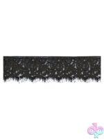 Ouch! Black & White Lace Eye Mask with Elastic Straps - Image 2