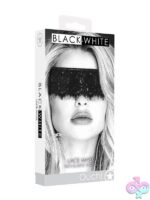 Black and white lace eye mask with elastic straps by Shots Toys Ouch
