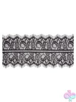 Ouch! Black & White Lace Eye Mask with Elastic Straps - Image 3