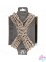 10-meter nylon bondage rope coiled on dark surface available in multiple colors