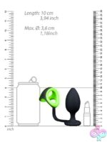 Glow in the Dark Butt Plug with Cock Ring & Ball Strap – Black - Image 3