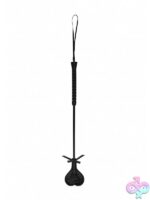 Large heart-shaped riding crop with black lace trim by Shots Toys