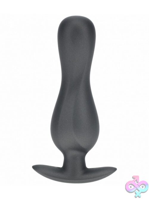 Ouch! Curvy Anal Plug In Silicone – Gun Metal - Image 2