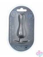 Curvy beginner anal plug in gun-metal gray silicone by Shots Toys