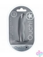 Beginner finger anal plug in gun metal gray silicone by Shots Toys
