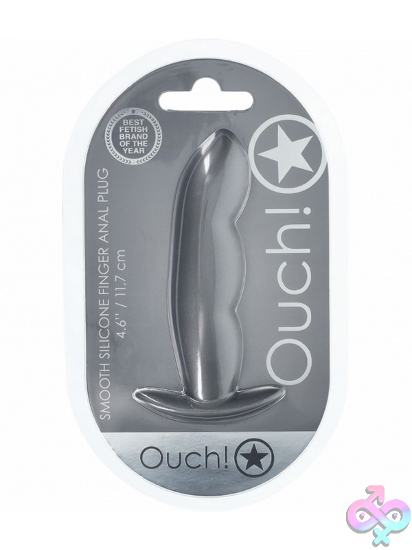 Discreet-Toys-Ouch-Finger-Anal-Plug-Silicone-Gun-Metal-Nu-St-Ou1023Gun Beginner Finger Anal Plug In Gun Metal Gray Silicone By Shots Toys