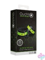 Fluorescent green glow-in-the-dark metal handcuffs by Shots Toys