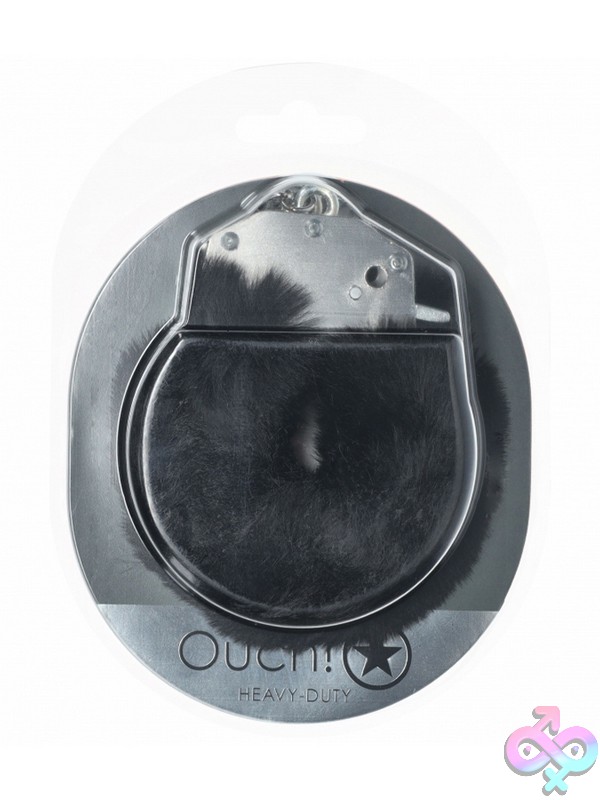 Discreet-Toys-Ouch-Heavy-Duty-Fluffy-Handcuffs-Black-Nu-St-Ou1046Blk Heavy-Duty Fluffy Handcuffs With Quick-Release Button In Multiple Colors By Shots Toys