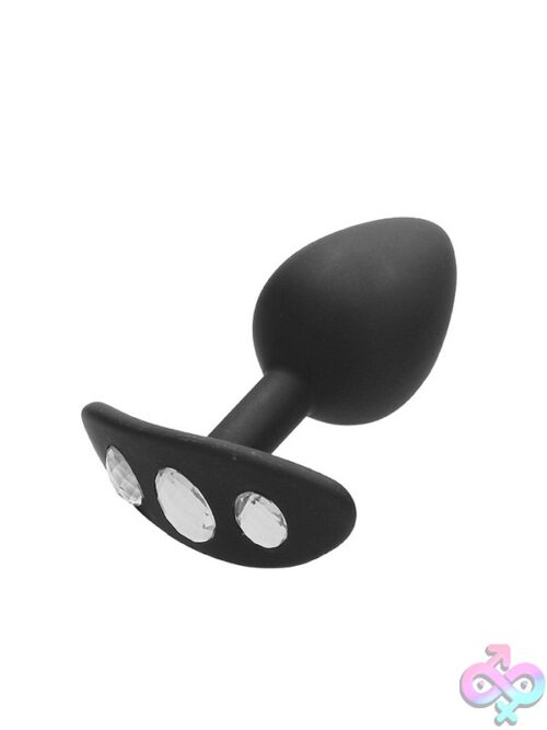 Ouch! Large Diamond Butt Plug With Handle – Black - Image 2