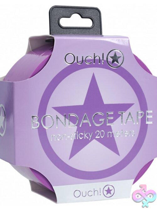 Ouch! Pvc Non-Stick Bondage Tape Roll In Multiple Colors On A Dark Surface