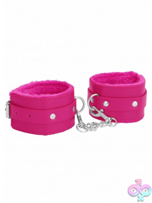 Ouch! Plush Leather Ankle Cuffs – Pink - Image 2
