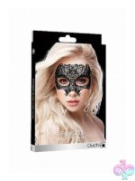 Handmade black lace Venetian-inspired adjustable mask by Shots Toys