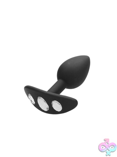 Ouch! Regular Diamond Butt Plug With Handle – Black - Image 2