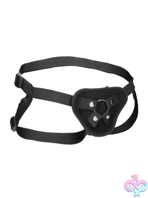 Velvet &Amp; Velcro Adjustable Strap-On Harness With O-Ring – Black - Image 2