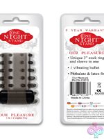 One Night Stand 3-in-1 vibrating cock ring and sleeve set in silver by Evolved Novelties