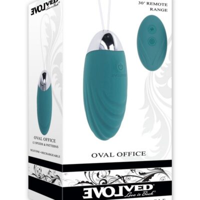 Green textured remote control vibrating egg with retrieval cord by Evolved Novelties