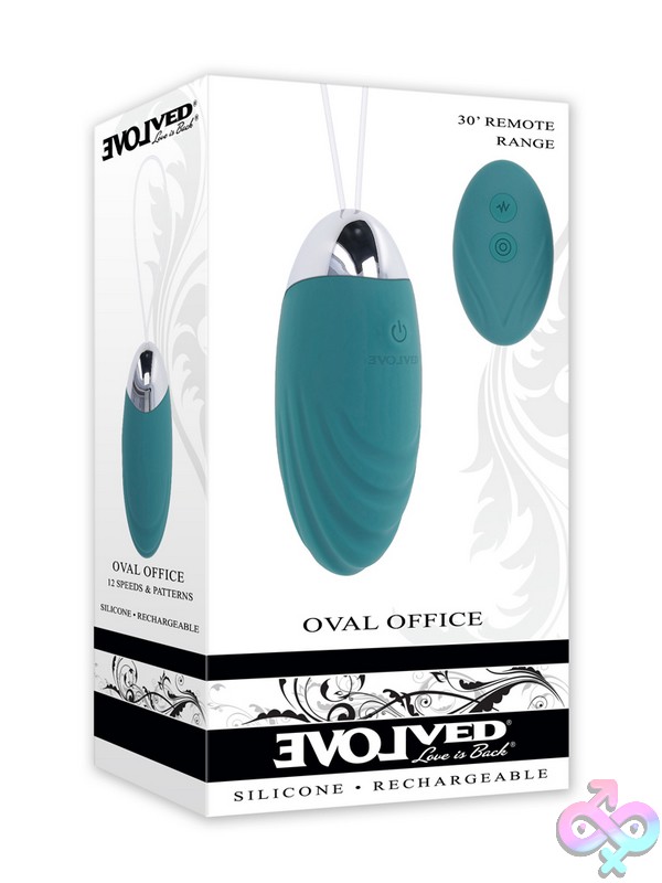 Discreet-Toys-Oval-Office-Nu-En-Rs-4868-2 Green Textured Remote Control Vibrating Egg With Retrieval Cord By Evolved Novelties