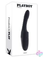 Overdrive thrusting heating vibrator in black silicone with suction cup base by Playboy Pleasure