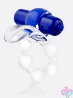 Overtime blue vibrating couples ring with flutter tip by Screaming O
