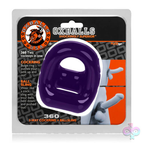 Oxballs Sex Toys - 360 2- Way Cockring + Ballsling - Eggplant