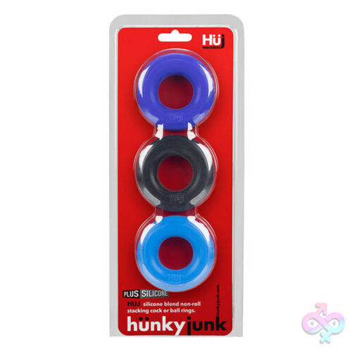 Oxballs Sex Toys - Hunkyjunk Huj3 C-Ring 3 Pk - Blue / Multi