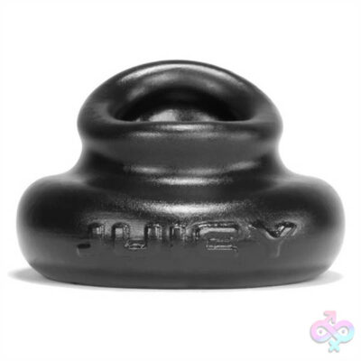 Juicy Pumper Fatty Cockring Black by Oxballs — thick silicone cock ring with curved lip design