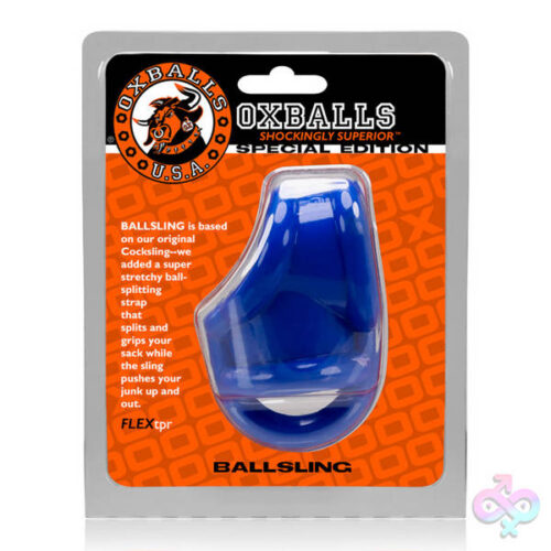 Oxballs Sex Toys - Oxballs Ballsling Cocksling W / Splittler - Police Blue