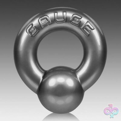 Oxballs Gauge Cockring Steel silver SuperFLEX TPR cock ring by Oxballs