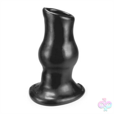 Pig Hole Deep 1 Fuckable Butt Plug in black by Oxballs — hollow anal expander with skin-flex platinum silicone