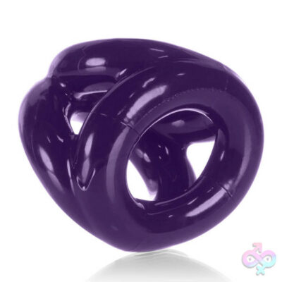 Tri Sport 3 Ring Sling Atomic Jock Eggplant purple TPE cock ring by Oxballs
