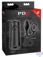 Black silicone prostate massager and stroker explosion kit by Pdx Brands