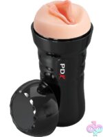 Beige vibrating lips stroker PDX Extreme Wet Pussies Super Luscious Lips Control Freak Light by PDX Brands
