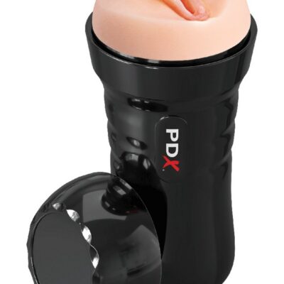 Beige vibrating lips stroker PDX Extreme Wet Pussies Super Luscious Lips Control Freak Light by PDX Brands
