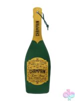 Green textured polyurethane champagne bottle spanking paddle by Wood Rocket