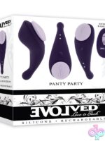 Contoured purple remote control panty vibe with textured head and magnetic tail by Evolved Novelties