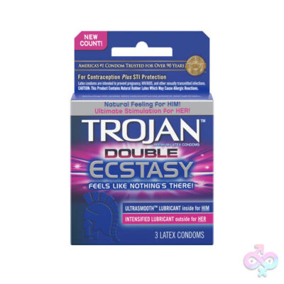 Trojan Double Ecstasy 3 Pack condoms by Paradise Marketing