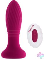 thrusting vibrating plug Party Plug by Evolved Novelties in purple with light-up base