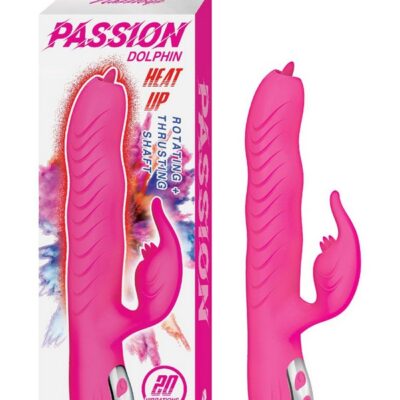 Pink warming rabbit vibrator with dual motors and flicking tongue stimulator by Nasstoys