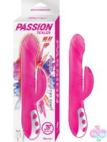 Deep-curve warming rabbit vibrator in pink silicone by Nasstoys — thrusting, rotating, 36 vibrations