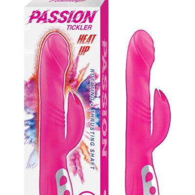 Deep-curve warming rabbit vibrator in pink silicone by Nasstoys — thrusting, rotating, 36 vibrations