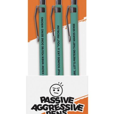 funny novelty pens Passive Aggressive Pens 3pk by Wood Rocket