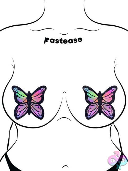 Pastease Monarch Glitter Pastel Rainbow Butterfly Nipple Pasties - Image 4