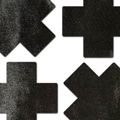 cross nipple pasties small liquid black cross design by Pastease two pair set